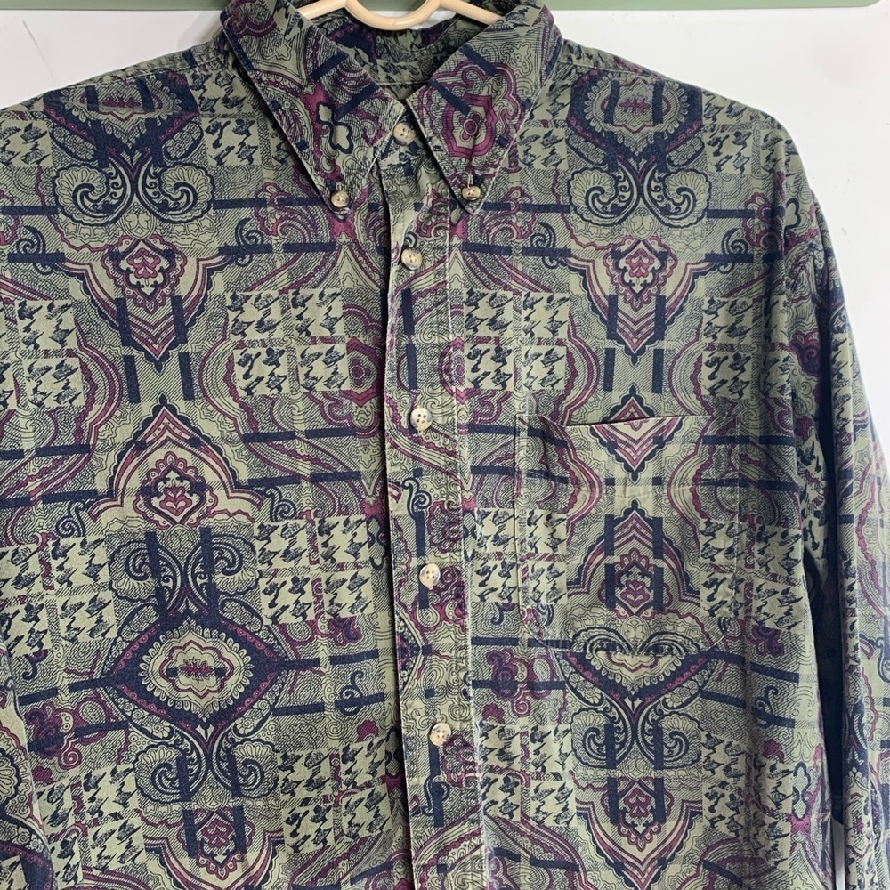 Trader Bay Button Front Mix Print Regal Long Slee… - image 2